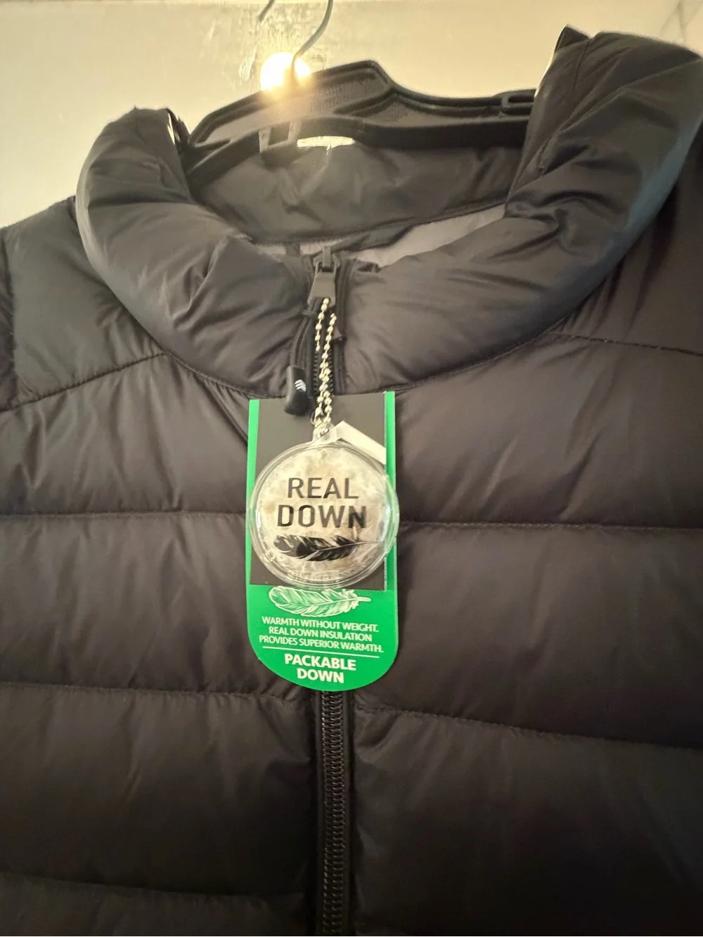 Solaris Men's Black Quilted Down Vest with Stand Collar